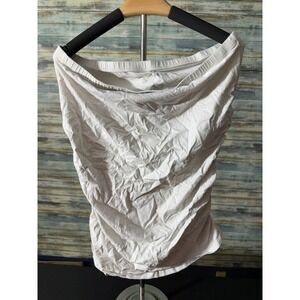 Torrid Tube Top Size 2 White Excellent Ruched Side Strapless Plus Size Basic